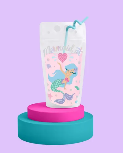 Miniatura 4 de xo, Fetti Bolsas de bebidas de sirena – 16 unidades Suministros de fiesta de cumpleaños de sirena, baby shower Mermazing, recuerdos de fiesta