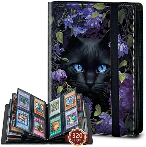 Miniatura 60 de Rossy Carpeta de tarjetas con 4 bolsillos, carpeta de tarjetas intercambiables, álbum de colección de tarjetas, para 160 tarjetas, carpeta