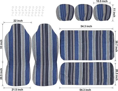 Miniatura 6 de uxcell 7pcs Manta Durable Baja Bucket Seat Protector para Coche Auto Azul