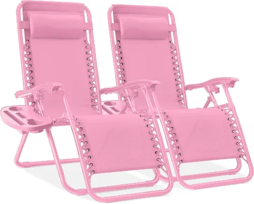 Miniatura 15 de Best Choice Products - Juego de 2 sillas reclinables y ajustables de malla y acero, sillas con sensación gravedad cero con cojines y bandejas