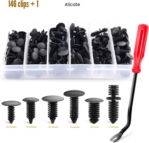 Miniatura 2 de GOOACC 146 piezas de retenedor de protección de parachoques de nailon y clips de retención de árbol de Navidad de doble extremo, retenedor universal