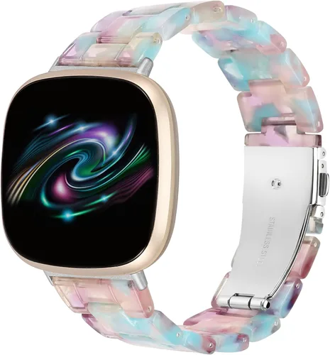 Miniatura 10 de Wearlizer Correa de resina compatible con bandas Fitbit Sense/Versa 3 Bands/Sense 2 Bands/Versa 4 bandas para mujeres y hombres, linda correa