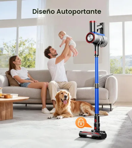 Miniatura 3 de NADALY Aspiradora inalámbrica, 550 W, 45 kPa, 65 minutos, aspiradora para el hogar, aspiradora de palo con pantalla LED, antienredos, autoportante