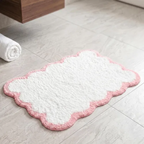 Miniatura 19 de Scalloped Grey Bath Rug, Get Naked Cute Bathroom Rug, Soft Absorbent Quick Dry Bath Mat, TPR Non Slip Backing, Microfiber Mat for Shower Tub Sink