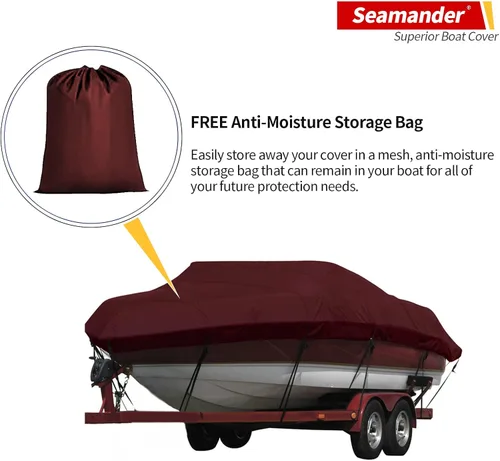 Miniatura 6 de Cubierta impermeable para barco Seamander, hilo teñido en la masa de grado marino. Funda que se adapta a botes de 7.32 m a 7.92 m de bass, casco