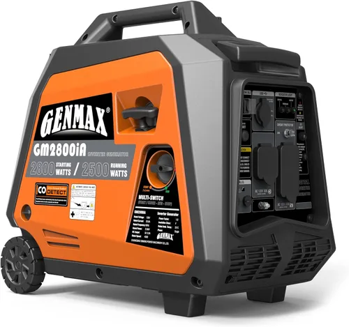 Miniatura 21 de GENMAX Generador portátil, motor de gas ultra silencioso de 1200 W, cumple con la EPA, función de modo ecológico, ultraligero para uso doméstico