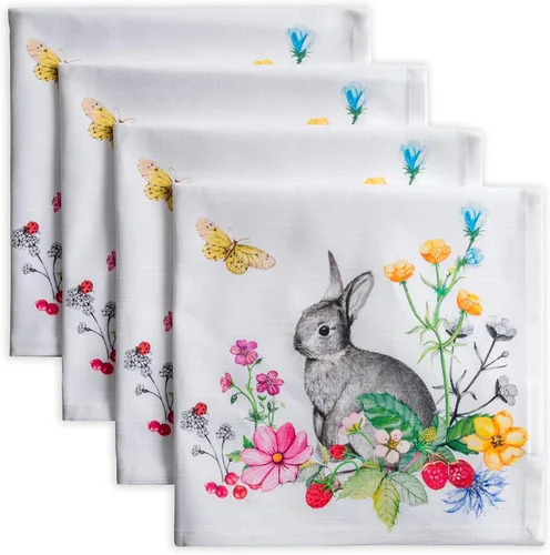 Miniatura 125 de Maison d' Hermine Happy Florals - Juego de 4 servilletas 100% algodón suave y cómodo perfectas para cenas familiares, bodas, fiestas de cóctel, 063