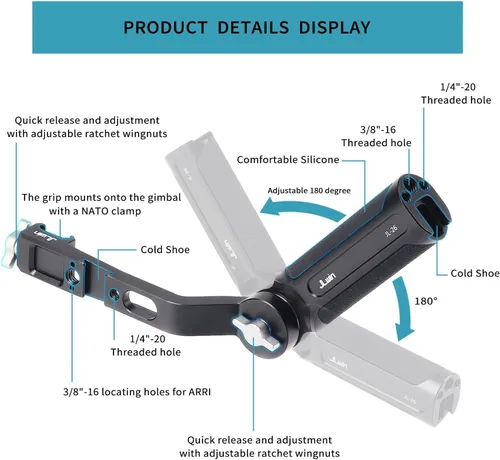 Miniatura 2 de Foto4easy - Mango ajustable para DJI RS 2 RSC 2 RS 3 RS 3 Pro RS 3 Pro RS 3 Mini cardán estabilizador de mano