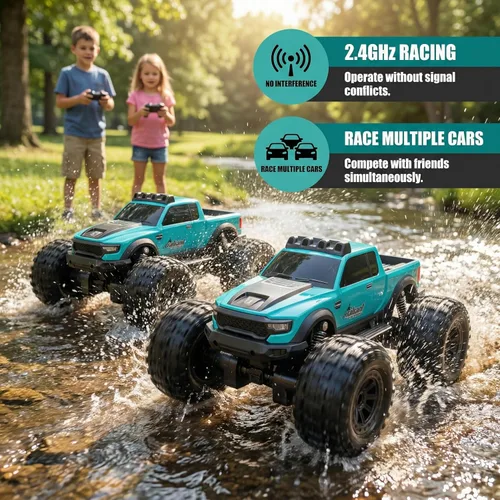Miniatura 6 de KB KAIBO 8816 Auto de control remoto anfibio 1:12 con dirección proporcional completa, totalmente impermeable, todo terreno, camión monstruo RC