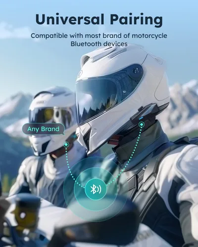 Miniatura 8 de ASMAX S1 - Auriculares Bluetooth para motocicleta con control de voz inteligente, sistemas de comunicación de casco de malla, cancelación