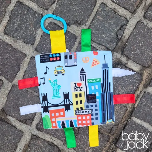 Miniatura 7 de Baby Jack & Co - Juguetes para bebés de 8 x 8 pulgadas, diseño de Nueva York, suave y seguro, aprende ciudades y formas de Estados Unidos, juguete