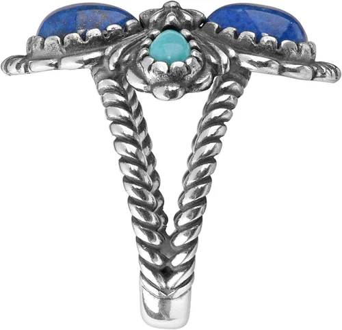 Miniatura 5 de Anillo de cruz con piedras preciosas de lapislázuli y turquesa de American West tamaños 05 a 10