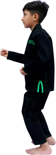 Miniatura 4 de BJJ Jiu Jitsu Gi, uniforme brasileño Jiu Jitsu, kimonos pre-encogidos para niños, cinturón blanco ligero, Blanco