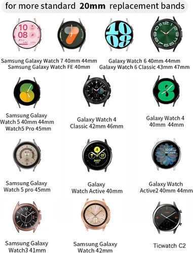 Miniatura 7 de JOYOZY Correa de cuero compatible con Samsung Galaxy Watch 6/7/FE/5/4 de 40 mm, 44 mm, Active (40 mm)/2 (40 mm) (44 mm), correa de muñeca delgada
