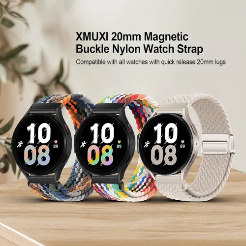 Miniatura 2 de Correa de reloj de 0.787 in compatible con Samsung Galaxy Watch 6/5/4 1.575 in 1.732 in/Watch 5 Pro 1.772 in/Watch 6/4 Classic Band 1.693 in 1.850