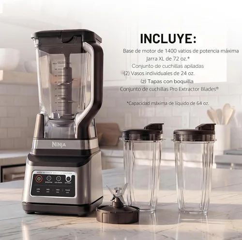 Miniatura 8 de Ninja BN751 Professional Plus DUO Licuadora, 1400 vatios máximo, 3 programas de Auto-IQ para batidos, bebidas congeladas y extracciones