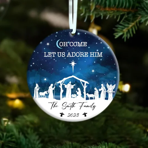Miniatura 21 de Paquete de 5 adornos de natividad de partitura musical de madera a granel, adorno de escena católica de Navidad, recuerdo cristiano, decoración