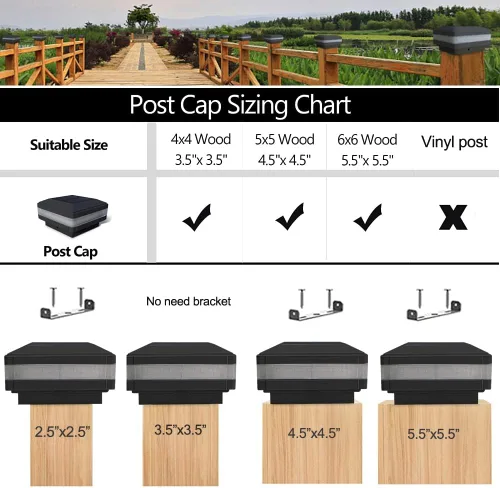 Miniatura 5 de Sumaote Luz solar para poste de poste, luz solar LED impermeable para exteriores para postes de madera de 4 x 4, 5 x 5, 6 x 6, luces de valla, Blanco