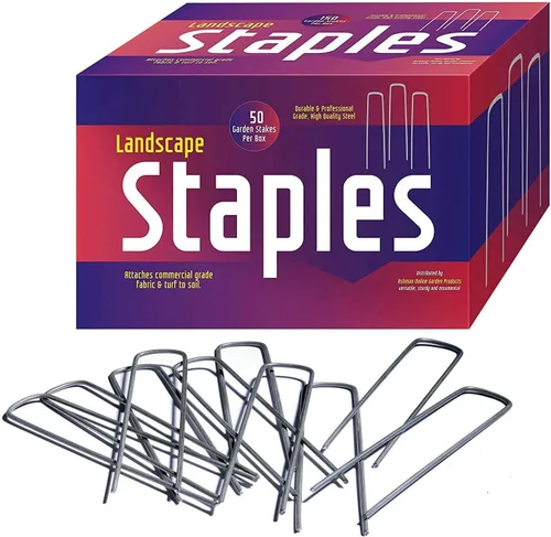 Grapas de jardín para césped, grapas para tela de paisaje, alfileres de anclaje, grado profesional. Longitud total de 6 pulgadas, S, Galvanizado