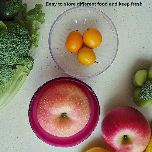 Miniatura 7 de Contenedores de almacenamiento reutilizables para cebolla y tomate, conservadores de frescura con tapa transparente organizador para refrigerador