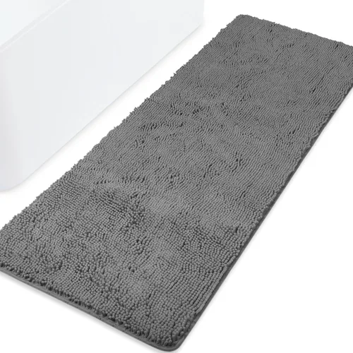Miniatura 164 de Yeaban Alfombra de pasillo de baño de 24 x 72 pulgadas, antideslizante, alfombra de baño larga de felpilla gruesa, absorbente y lavable, alfombra