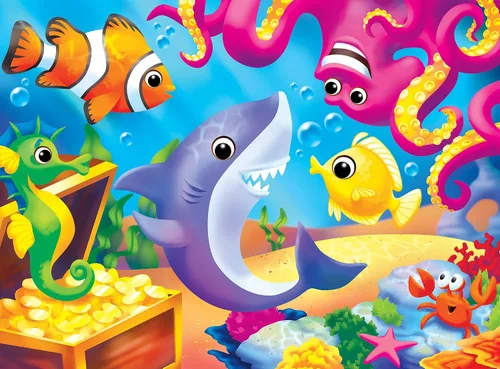 Miniatura 8 de MasterPieces – Rompecabezas de 48 piezas para niños de 4+ años, Lil Shark con ojos saltones, juego educativo y divertido, idea de regalo para niños