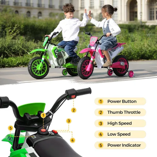 Miniatura 3 de TOBBI Motocicleta Eléctrica para Niños 12V Bicicleta de Tierra Juguete de Montar Motocicleta a Batería Vehículos Motorizados para Niños Todoterreno