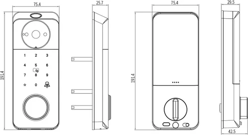 Miniatura 9 de Cerradura inteligente con cámara sin llave cerradura de puerta de entrada 2K Video WiFi cerrojo huella digital teclado aplicación Control remoto