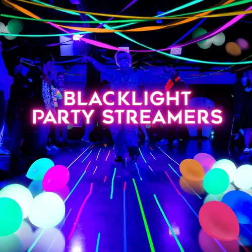 Miniatura 4 de Glow King Serpentinas de luz negra, paquete de 8 rollos fluorescentes de 100 pies, papel crepé neón reactivo a los rayos UV de alta calidad, regalo