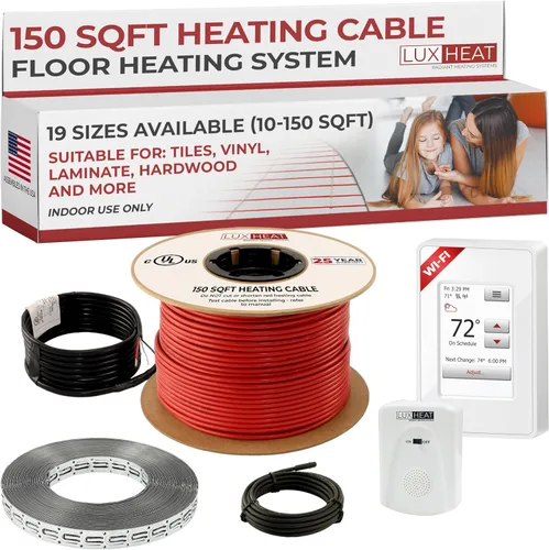 Miniatura 27 de LuxHeat Kit de cable de calefacción de suelo de 10 pies cuadrados - Sistema de calefacción por suelo radiante de 120 V - Sistema de suelo