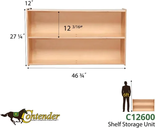 Miniatura 3 de Contender Estantería horizontal de 2 estantes (48 pulgadas de ancho) Estante Montessori - Organizador de almacenamiento de juguetes, artes