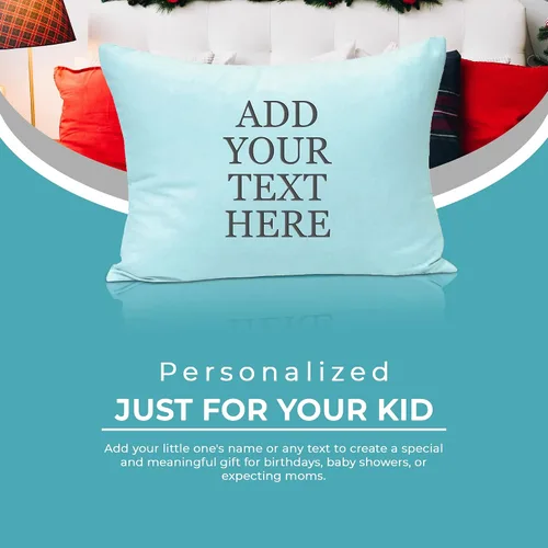 Miniatura 4 de Fundas de almohada personalizadas para niños pequeños de 13 x 18 pulgadas, funda de almohada de microfibra cepillada súper suave y acogedora con Aqua