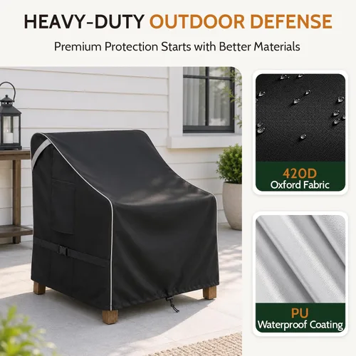 Miniatura 3 de COSFLY Fundas para sillas de patio al aire libre, impermeables, resistentes a los rayos UV, ajuste ajustable con correas de hebilla, se adapta a