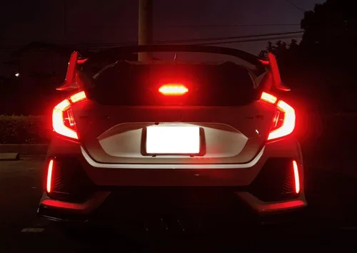 Miniatura 5 de iJDMTOY Reflectores de Parachoques LED de Lente Ahumada 24-SMD Compatibles con Honda Civic Hatchback 2017-21, SI o Sedan Tipo-R, Funcionan como