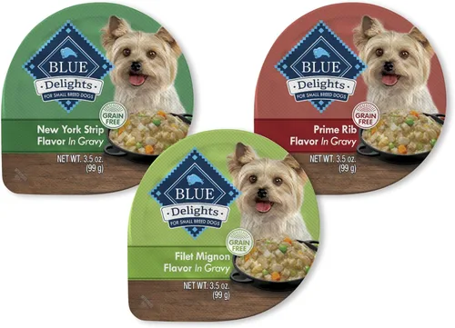 Miniatura 13 de Blue Buffalo Delicias Copa de alimentos de perro mojada de la raza pequeña adulta natural, sabor de pollo asado en salsa abundante 3.5-oz