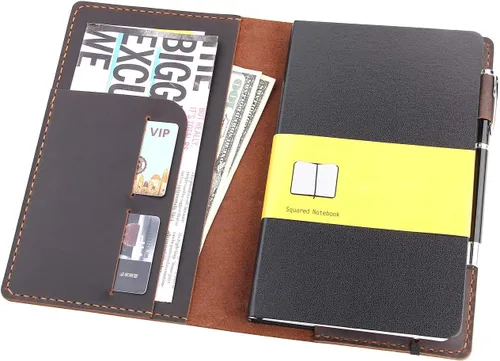 Miniatura 8 de Robrasim Funda de Cuero para Diario Compatible con Cuaderno de Tapa Dura Grande Moleskine, Funda de Cuero Vintage Hecha a Mano para Cuadernos