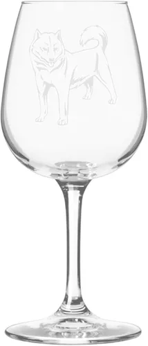 Miniatura 410 de Copa de vino de 12.75 onzas con diseño de perro grabado