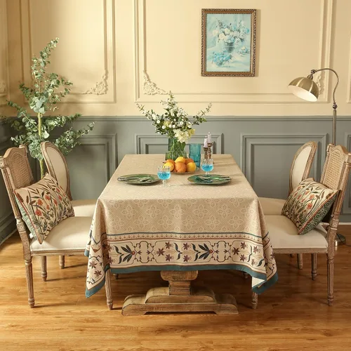 Miniatura 7 de patdrea - Mantel suave y duradero de lino francés, mantel floral de diseñador para cocina y comedor, para mesas rectangulares, para fiestas y Fram