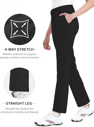 Miniatura 5 de Pantalones de golf para mujer, elásticos, rectos, ligeros, transpirables, de sarga, pantalones chinos para trabajo