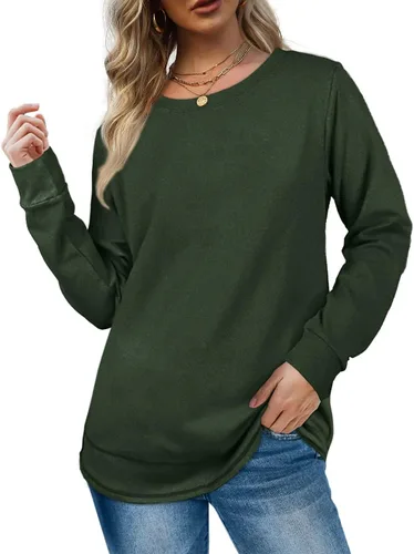 Miniatura 2 de Dofaoo Sudaderas para mujer, cuello redondo, manga larga, túnica para leggings, moda de otoño