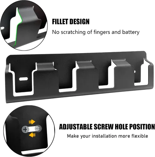 Miniatura 3 de Upgrades - Soporte de pared para batería con 4 ranuras para taladro Dewalt de 18 V/20 V, ampliar el espacio, estante de almacenamiento de batería