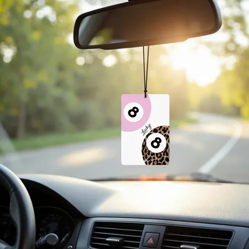 Miniatura 2 de Ambientador de Coche con Estampado de Guepardo Rosa Caliente 3 Piezas para Mujeres, Lindo Ambientador de Papel Colgante con Aroma Dulce, Decoración