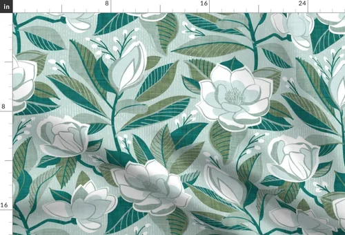 Miniatura 3 de Spoonflower Tela - Flores de boda de magnolia floral boho hojas bohemias blancas rústicas impresas en tela de gasa Fat Quarter - Costura de ropa