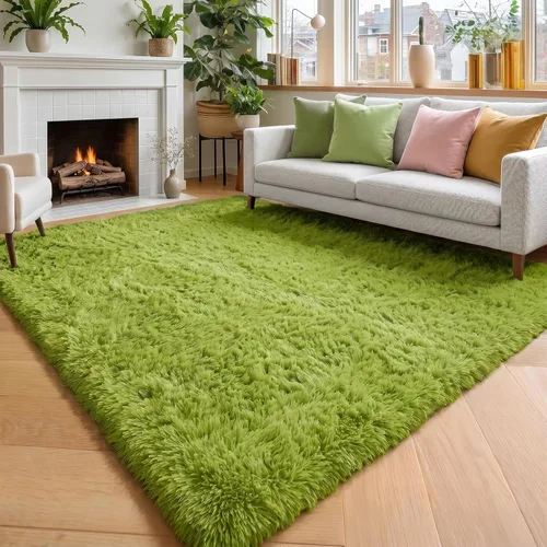 Miniatura 13 de Alfombras moradas para dormitorio de niñas, alfombra de 5 x 8 pies, alfombra peluda esponjosa para sala de estar, alfombras peludas gruesas