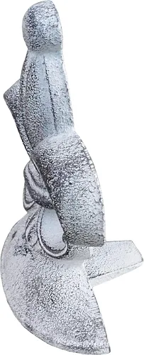 Miniatura 2 de Lulu Decor, Tope de puerta de flor de lis, hierro fundido, 2 libras, tope de puerta (blanco antiguo)
