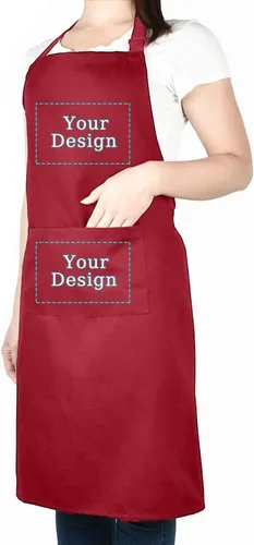 Miniatura 15 de BeautyWill Delantal personalizado personalizado para hombres y mujeres, delantal de cocina personalizado con bolsillos, nombre, texto, logotipo