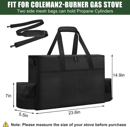 Miniatura 3 de Funda de transporte para estufa de campamento Coleman de 2 quemadores, bolsa de almacenamiento portátil resistente al agua para estufas de gas Camp