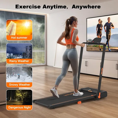 Miniatura 8 de WENOKER Caminadora portátil para oficina en casa, máquina de correr compacta y silenciosa, con control remoto y pantalla LED, sin instalación