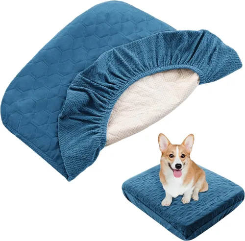 Miniatura 11 de nanbowang Fundas impermeables para cama de perro, fundas de repuesto lavables, pelo de mascota fácil de quitar, funda de almohada para perro