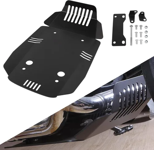 CHIFUN Placa antideslizante para motocicleta compatible con BMW R Nine T Scrambler Pure 2014-2021 Aluminio Negro Motocicleta Belly Pan Motor